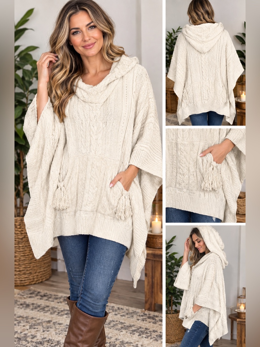 POL Sweater Poncho/ Cape S/M